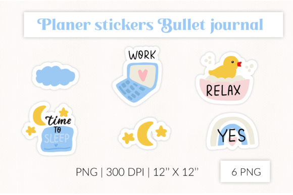 Daily Routine Stickers: Graphics & Print Templates