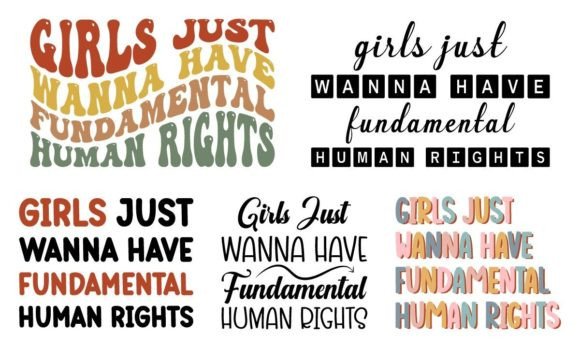 Girls Fundamental Right SVG Bundle: Graphics & T-Shirt Designs