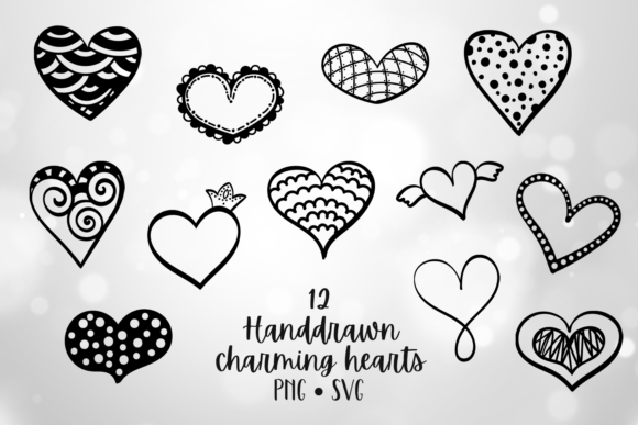 Handdrawn Charming Hearts: Illustrations & Graphics for Local Branding