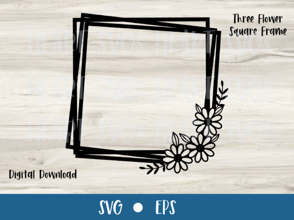 Square Floral Frame: Graphics & Print Templates